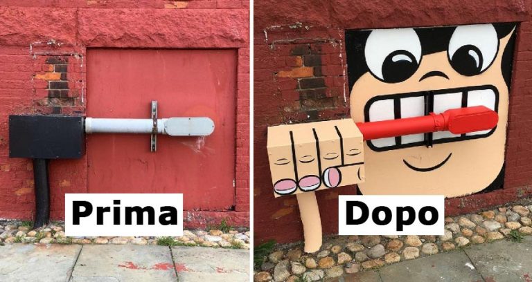 Un artista di strada riempie con i suoi disegni allegri e colorati le città più grigie (30 foto)