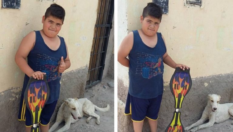 Un bambino di 9 anni ha messo in vendita il suo skateboard per salvare la vita a un cane randagio