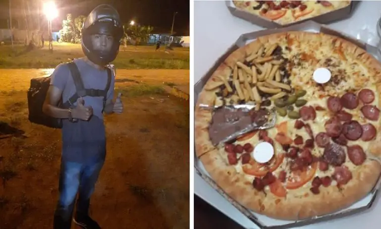La mamma del rider ha ordinato delle pizze per cena per sostenere il proprio figlio durante il suo primo giorno di lavoro