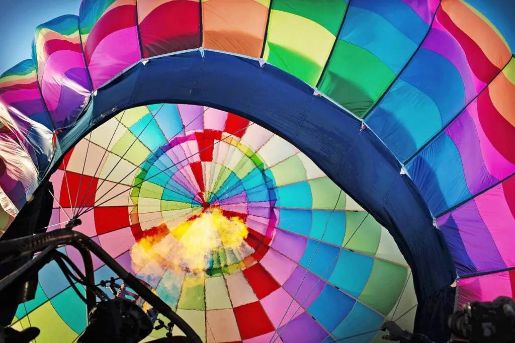 hot air balloon, nature, inflating
