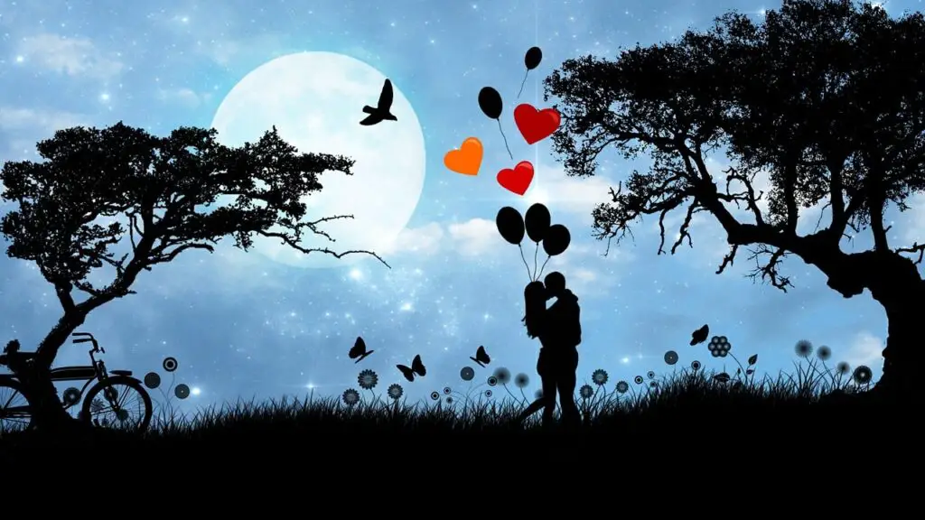 couple, romantic, silhouette