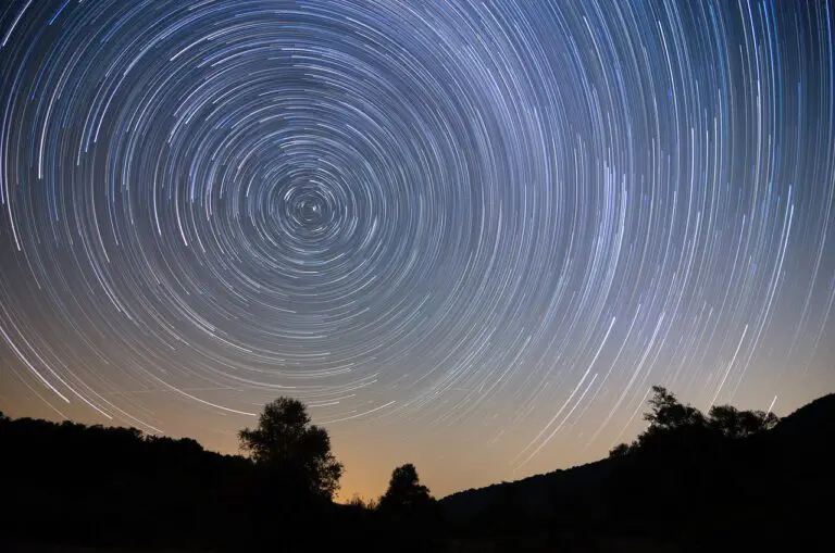 star trails, long exposure, night sky