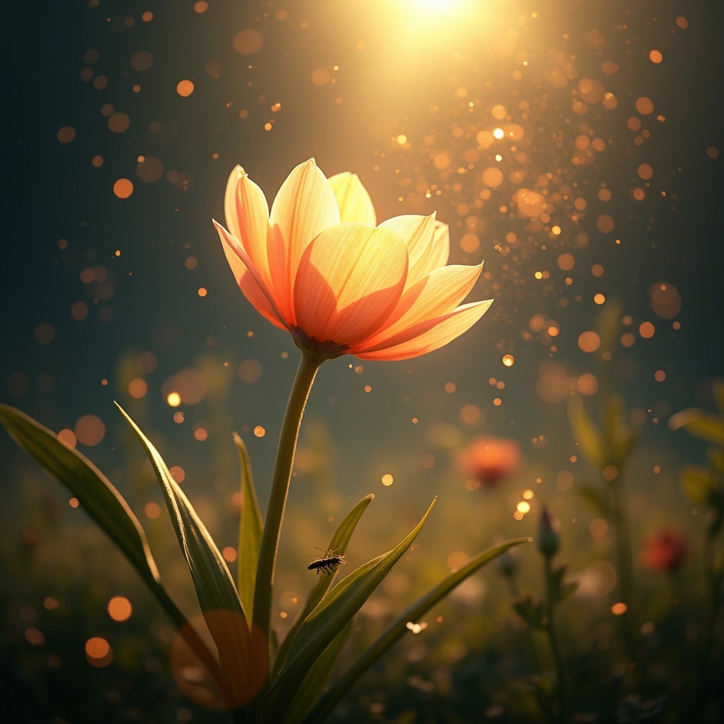 Il respiro stellare delle piante come fiori vento e luce creano nuova vita
