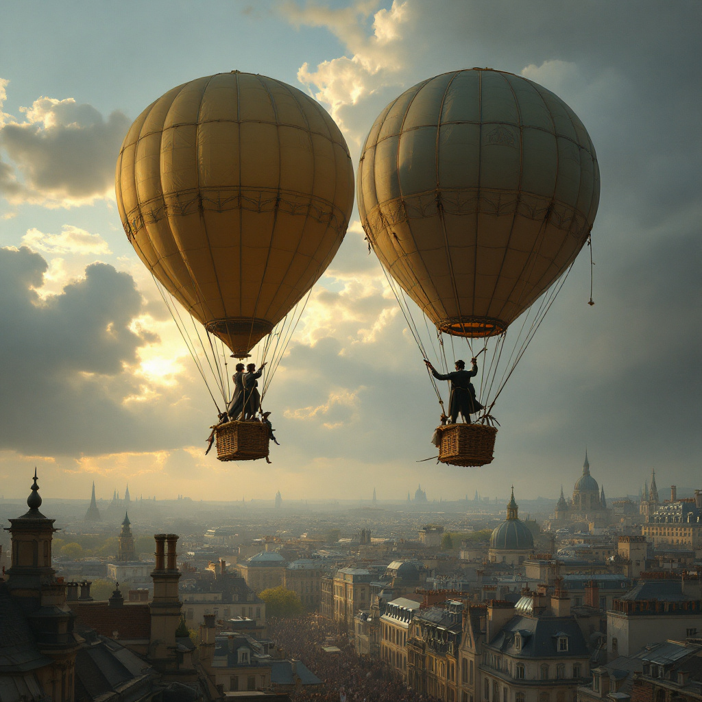 Il duello in mongolfiera sopra Parigi del 1808 tra amore, leggenda e follia