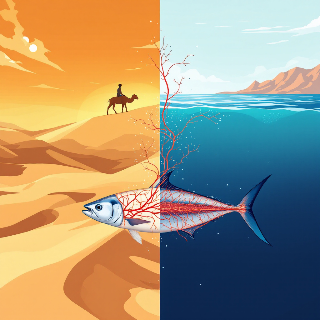 Rete Mirabile: il sistema segreto che raffredda il cervello dei dromedari e riscalda i muscoli di tonni e squali