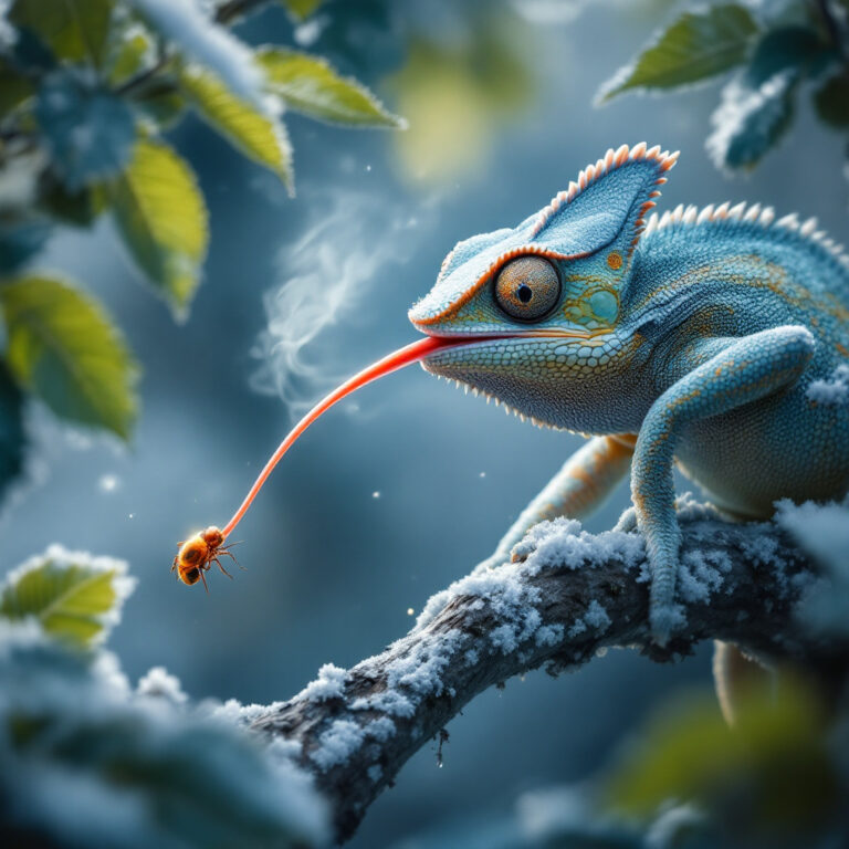 Il segreto della lingua del camaleonte: la molla biologica che sfida il freddo con accelerazioni record