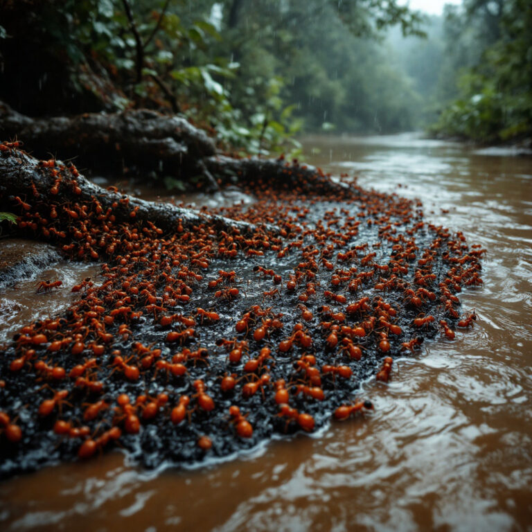 Zattere viventi: come le formiche di fuoco usano la fisica e una schiuma di bolle per navigare le alluvioni