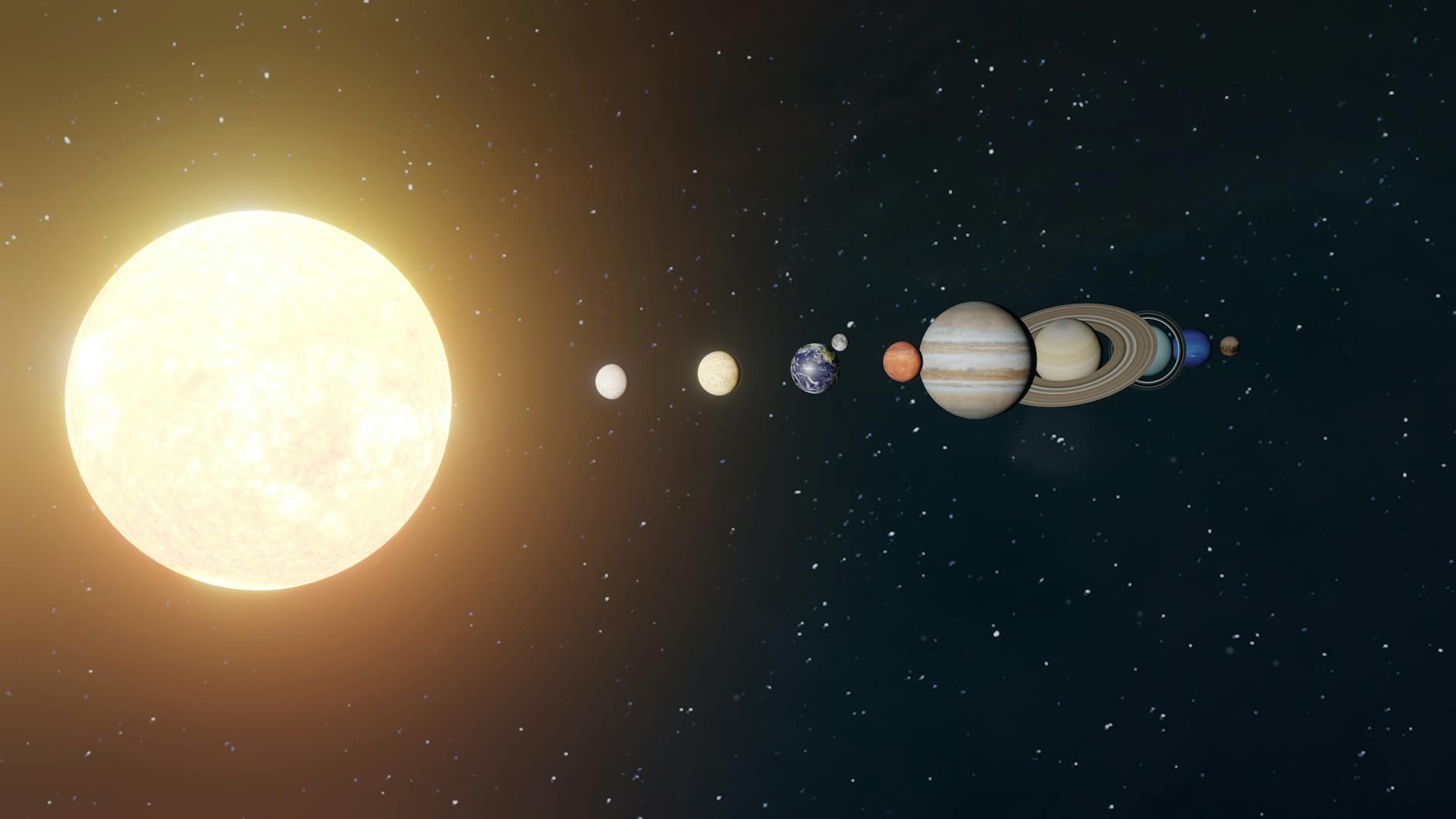 Rappresentazione artistica dei pianeti del Sistema Solare
