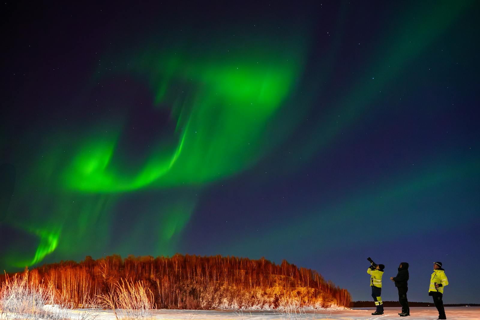 Aurora boreale spettacolare a Kemi in Lapponia finlandese
