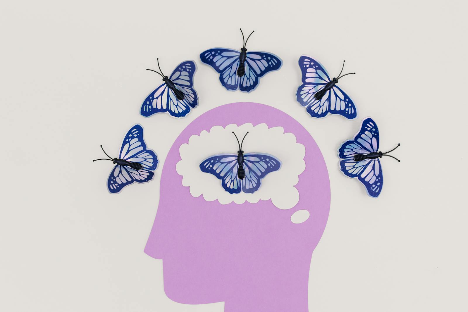 Farfalle pensieri creativi cervello