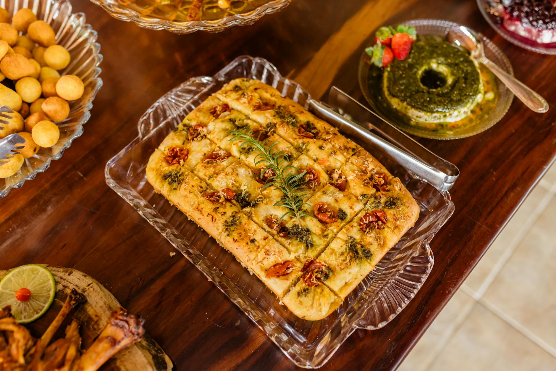 Antipasto italiano focaccia tradizionale