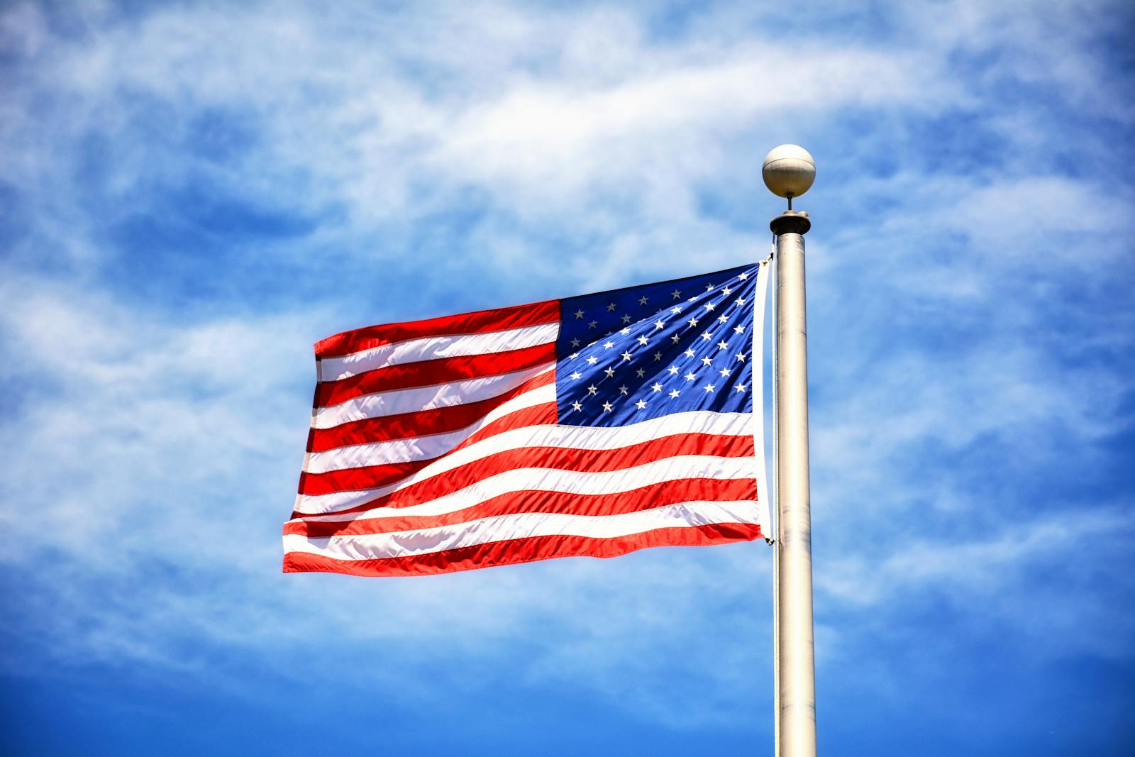 Bandiera americana che sventola