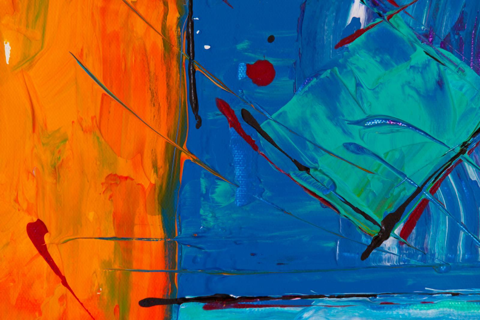 Pittura astratta con colori vivaci ispirata all'arte moderna