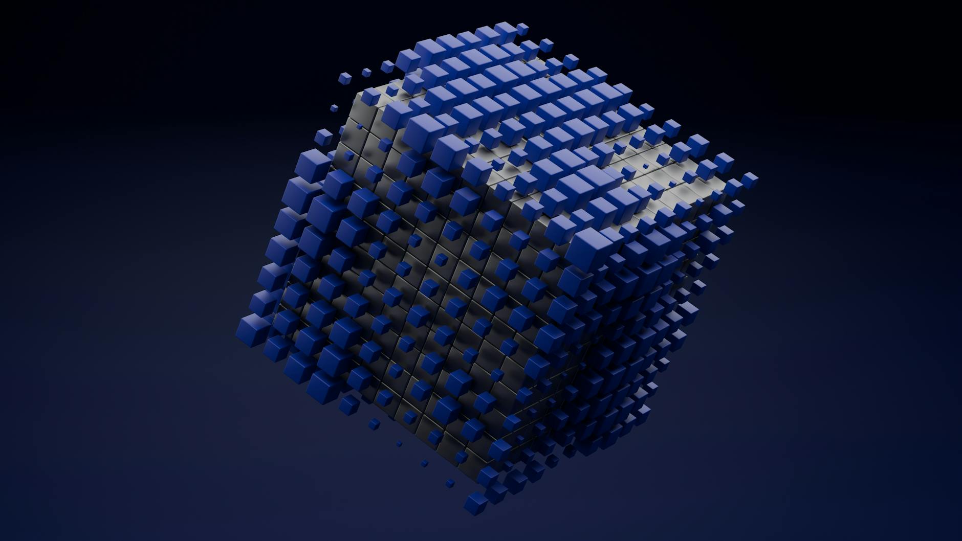 Struttura Astratta Del Cubo 3 D Su Sfondo Scuro
