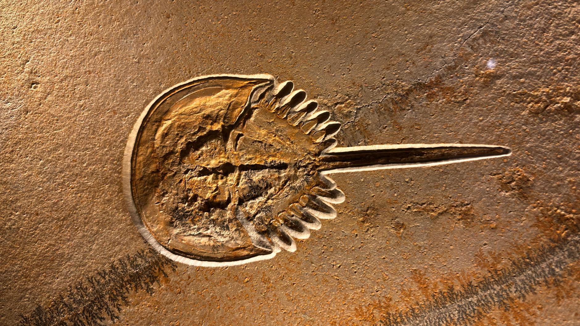 Paleontologo al lavoro su un reperto fossile