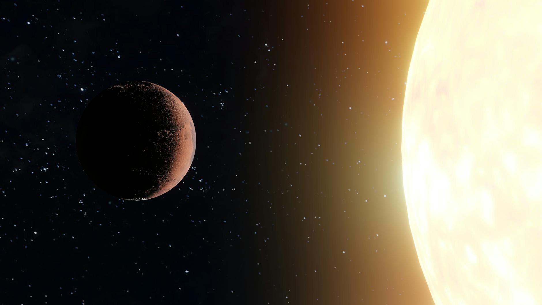 Rappresentazione artistica di un esopianeta gigante vicino alla sua stella.