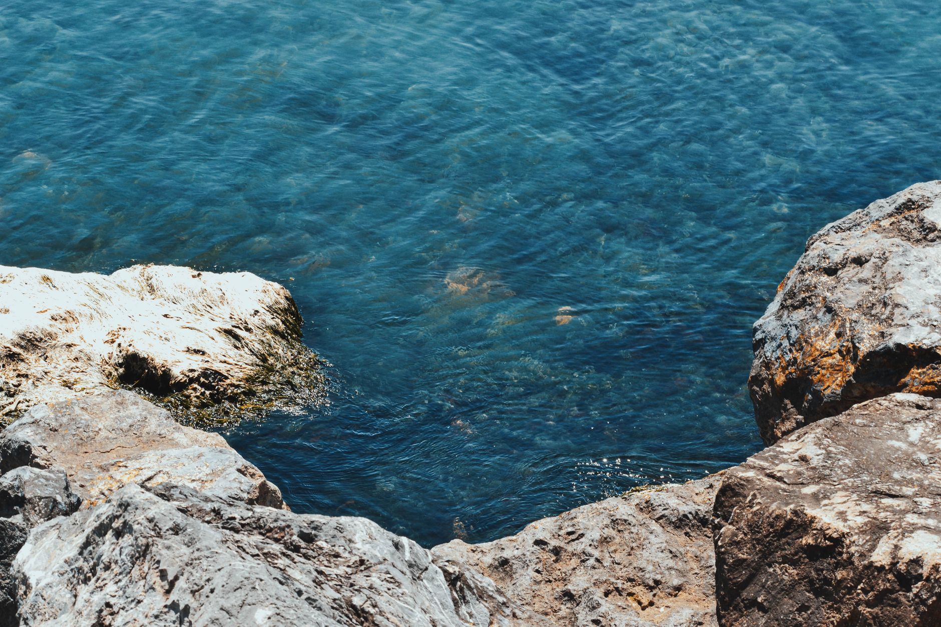 Acqua di mare cristallina vista dall'alto