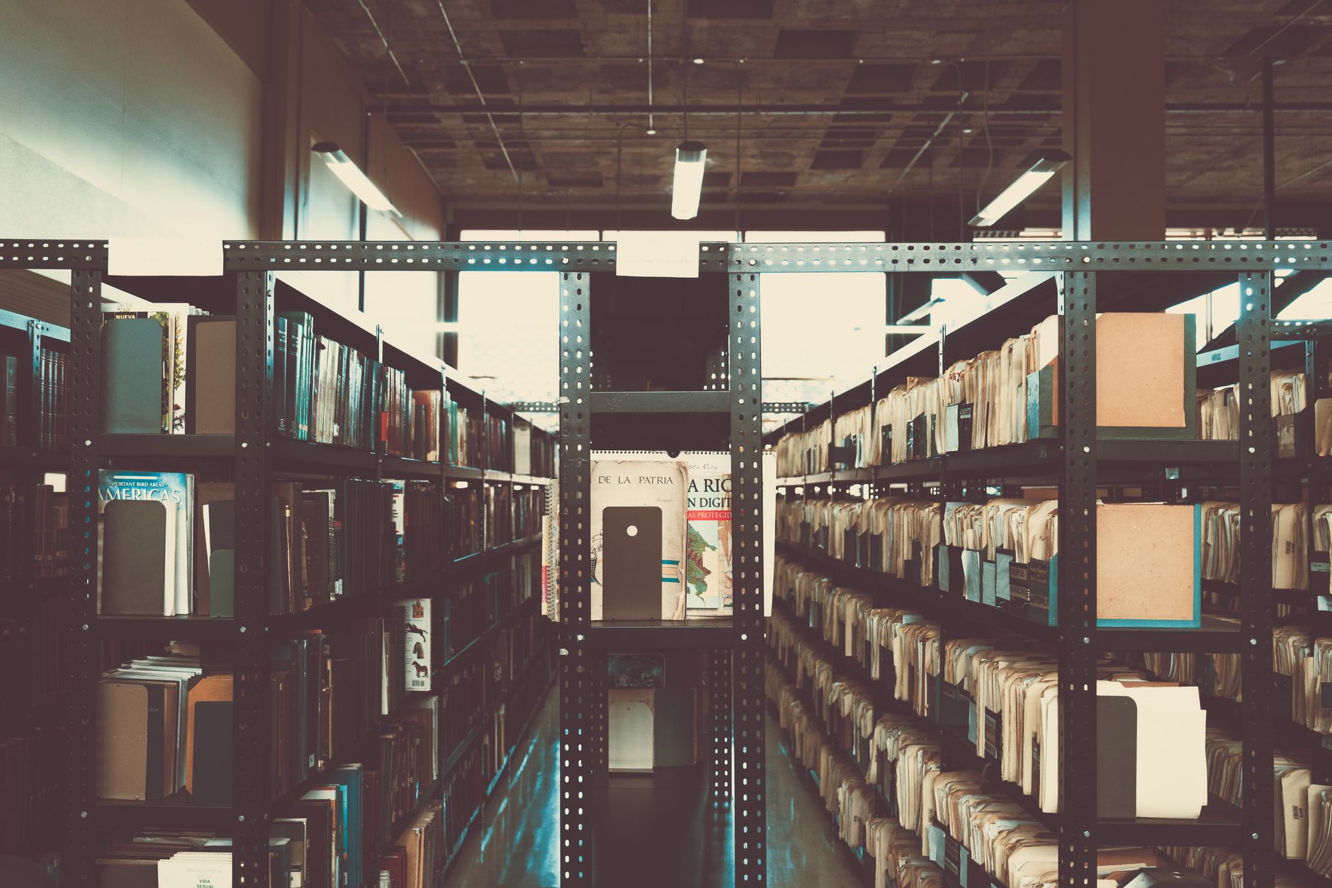 Libri antichi in una biblioteca