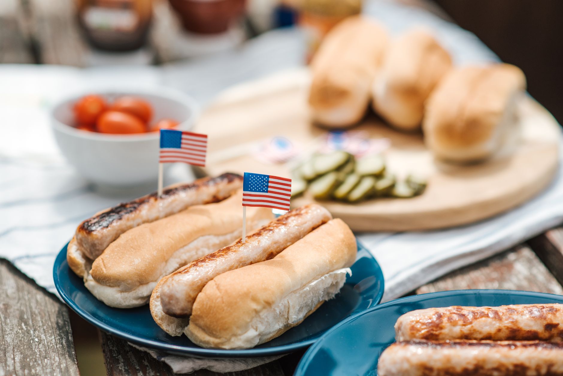 Salsicce alla griglia tipiche da hot dog