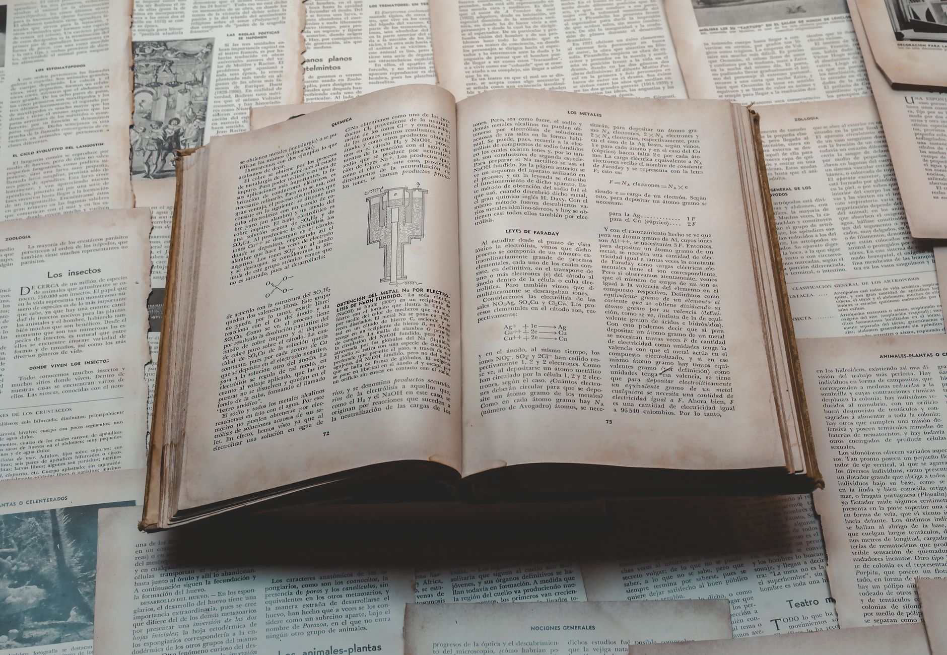 Libro antico aperto su un tavolo di legno