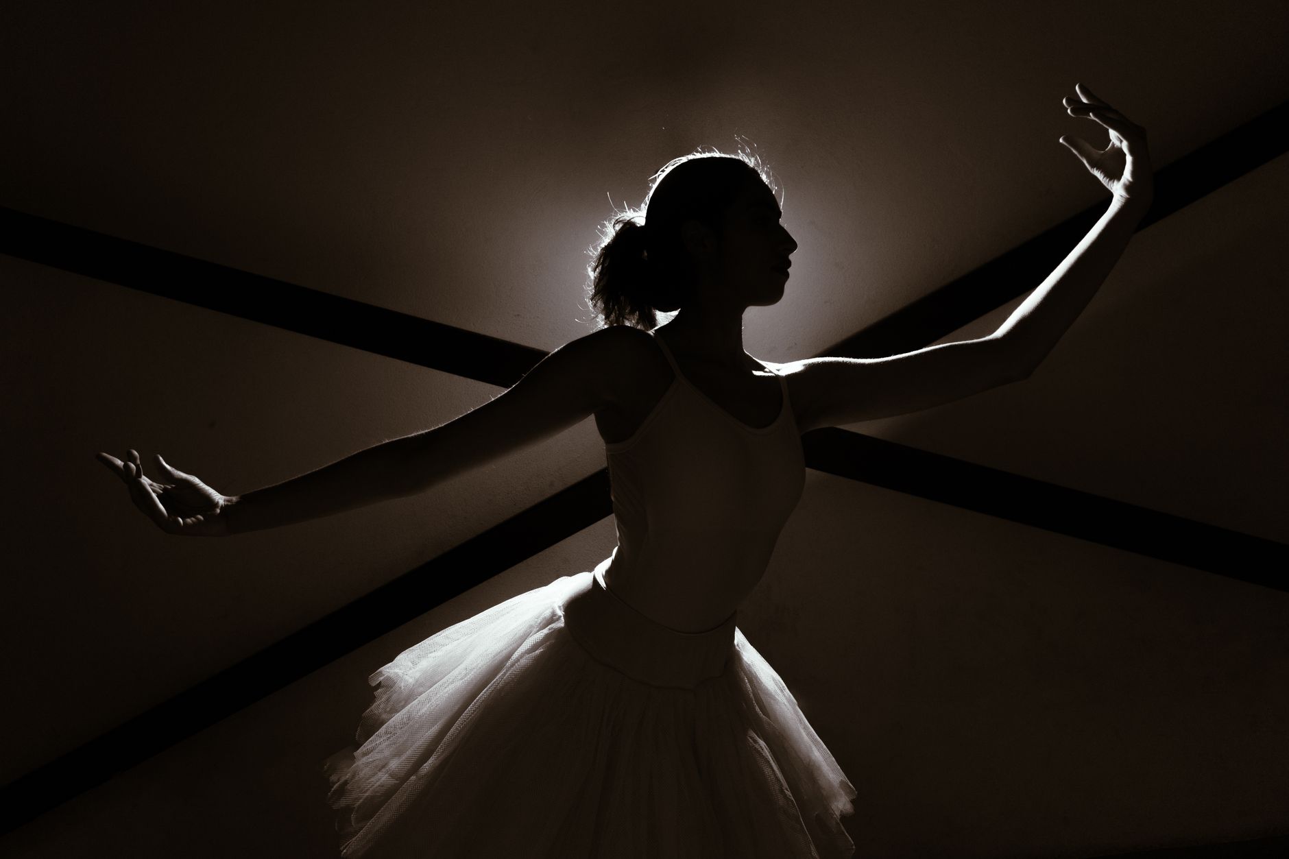 Ballerine durante una prova in sala