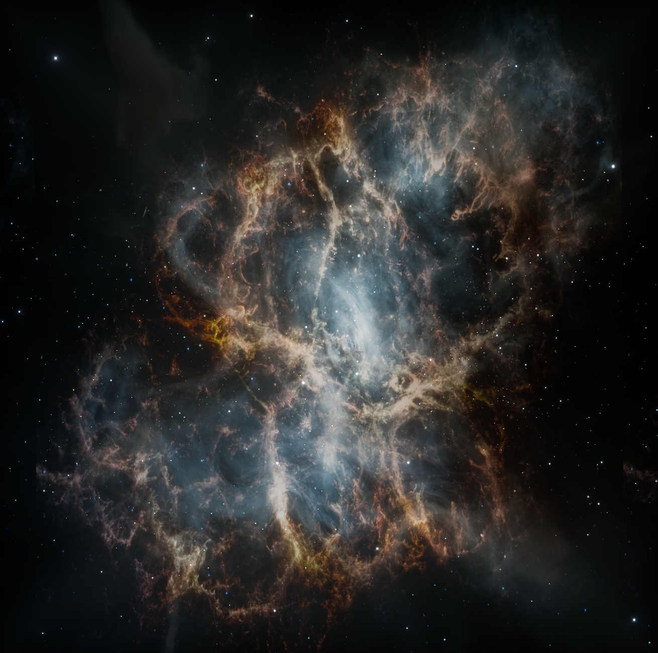 Nebulosa colorata nello spazio profondo, resti di un'esplosione stellare