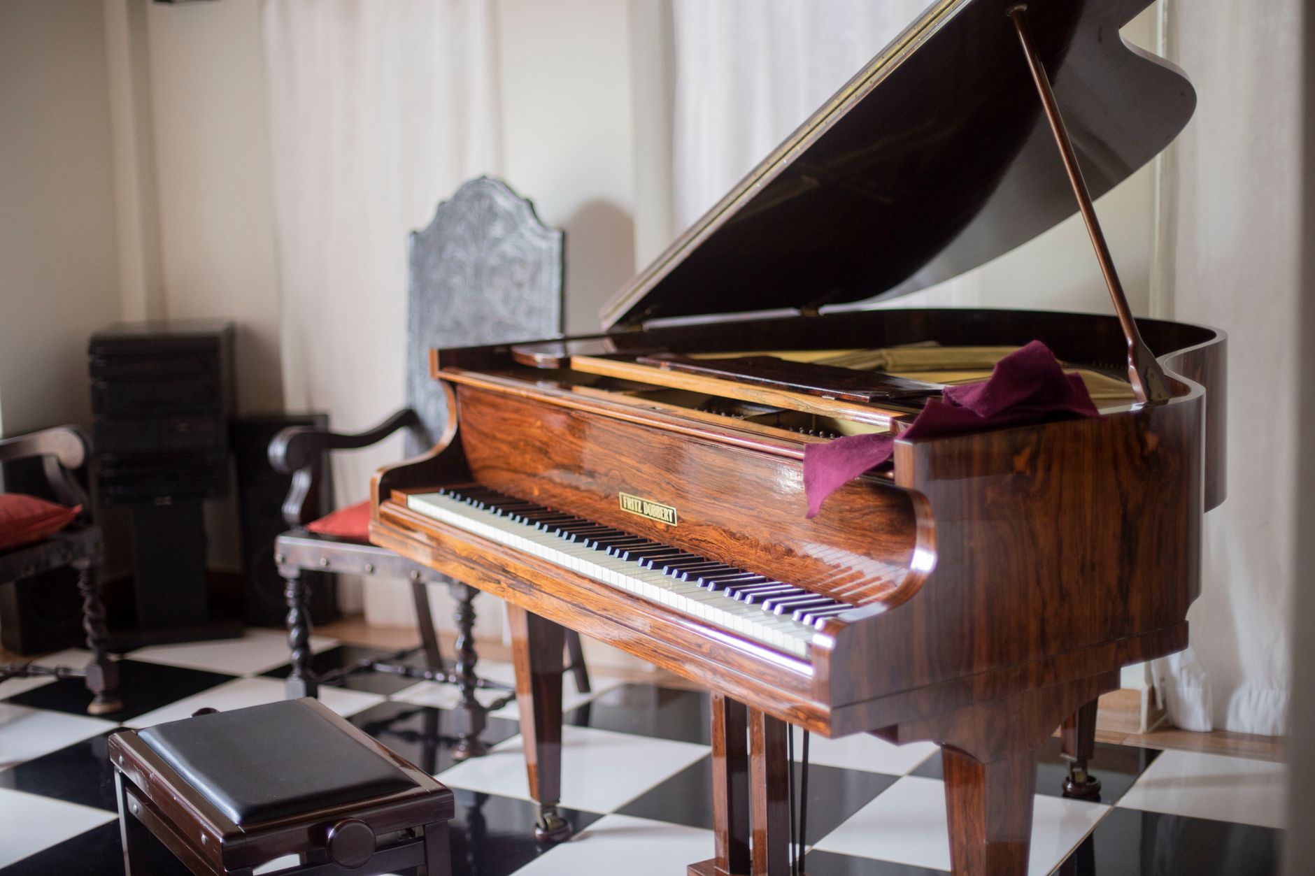 Mani che suonano il pianoforte durante un concerto