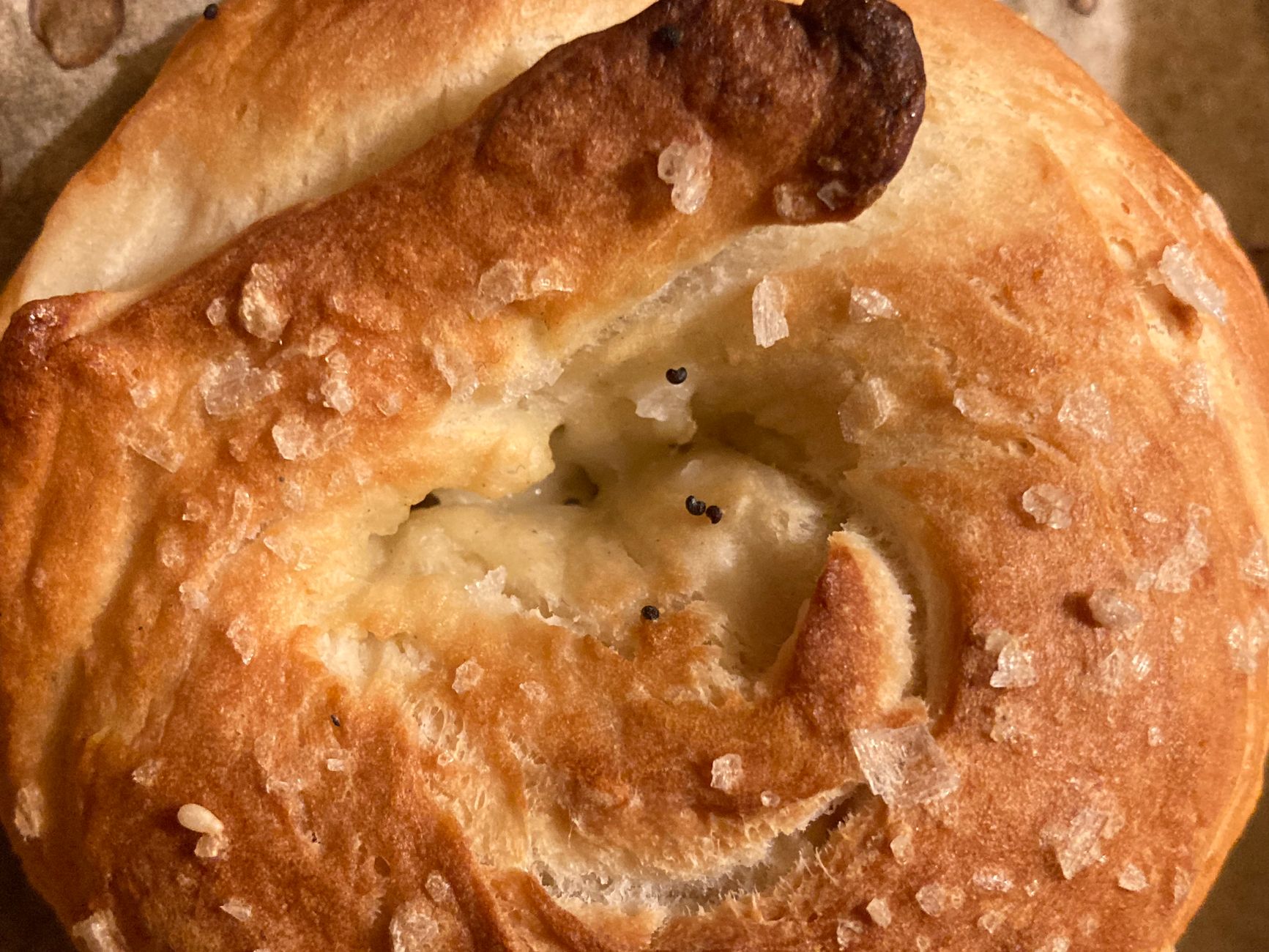 Pretzel salato appena sfornato