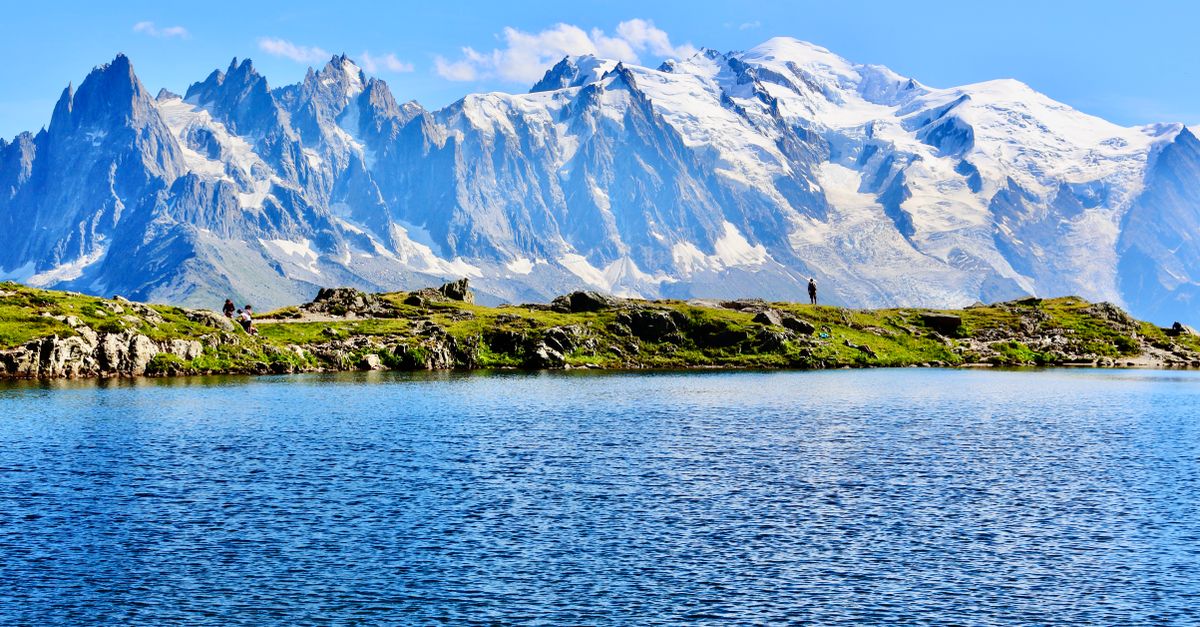 Paesaggio alpino nei pressi del massiccio del Monte Bianco