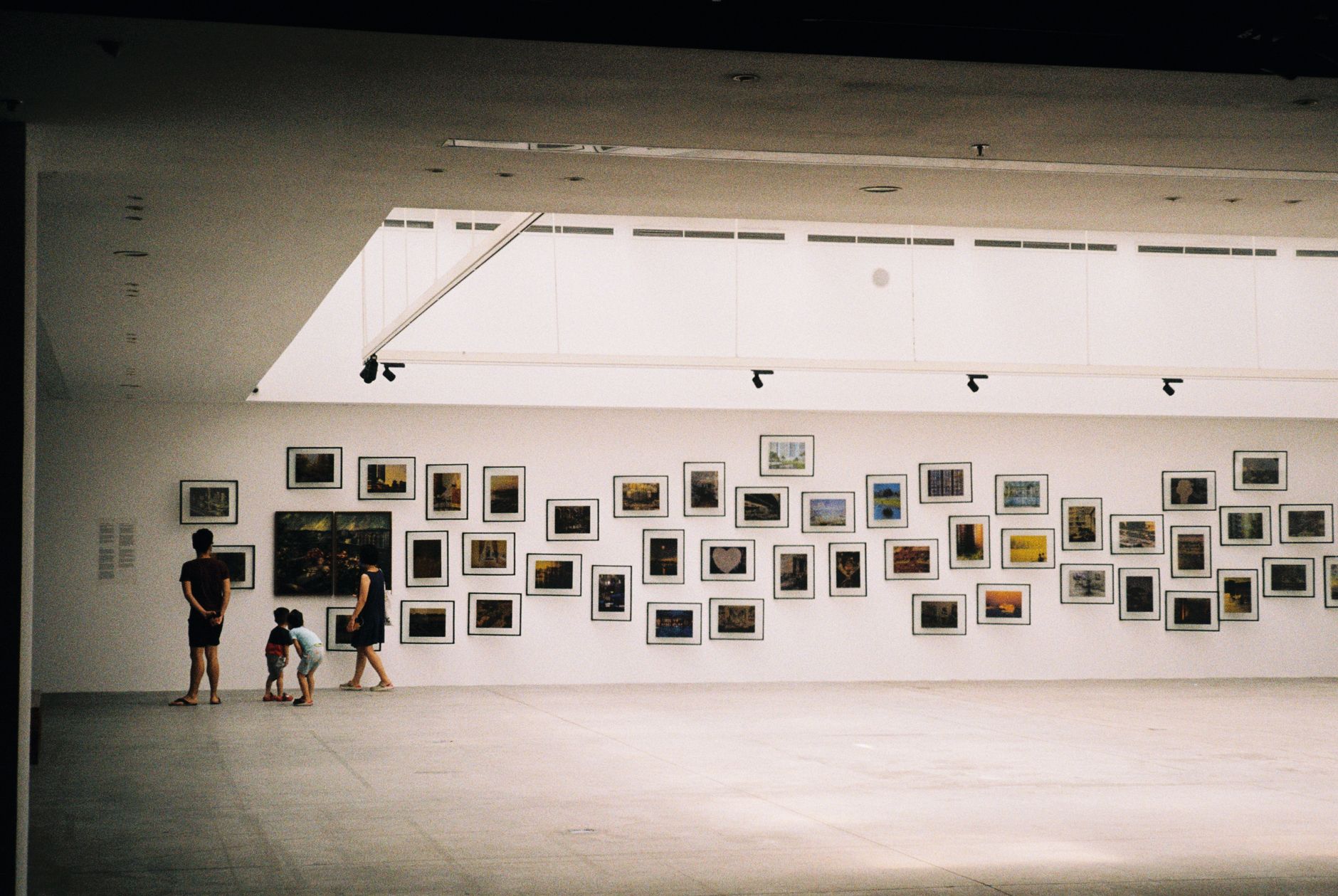 Galleria d arte con tele di grande formato