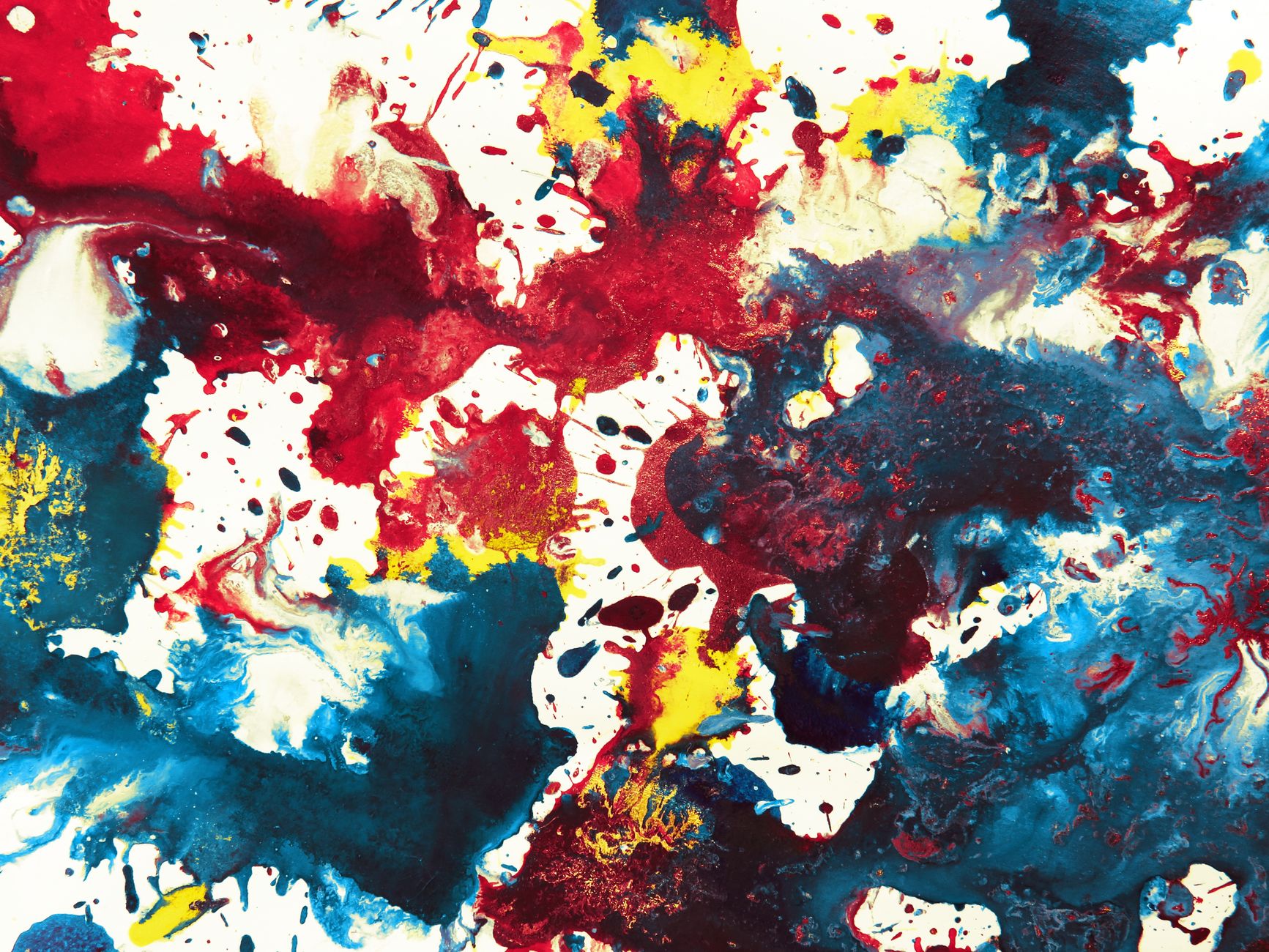 Dettaglio di pittura astratta con intrecci di linee colorate