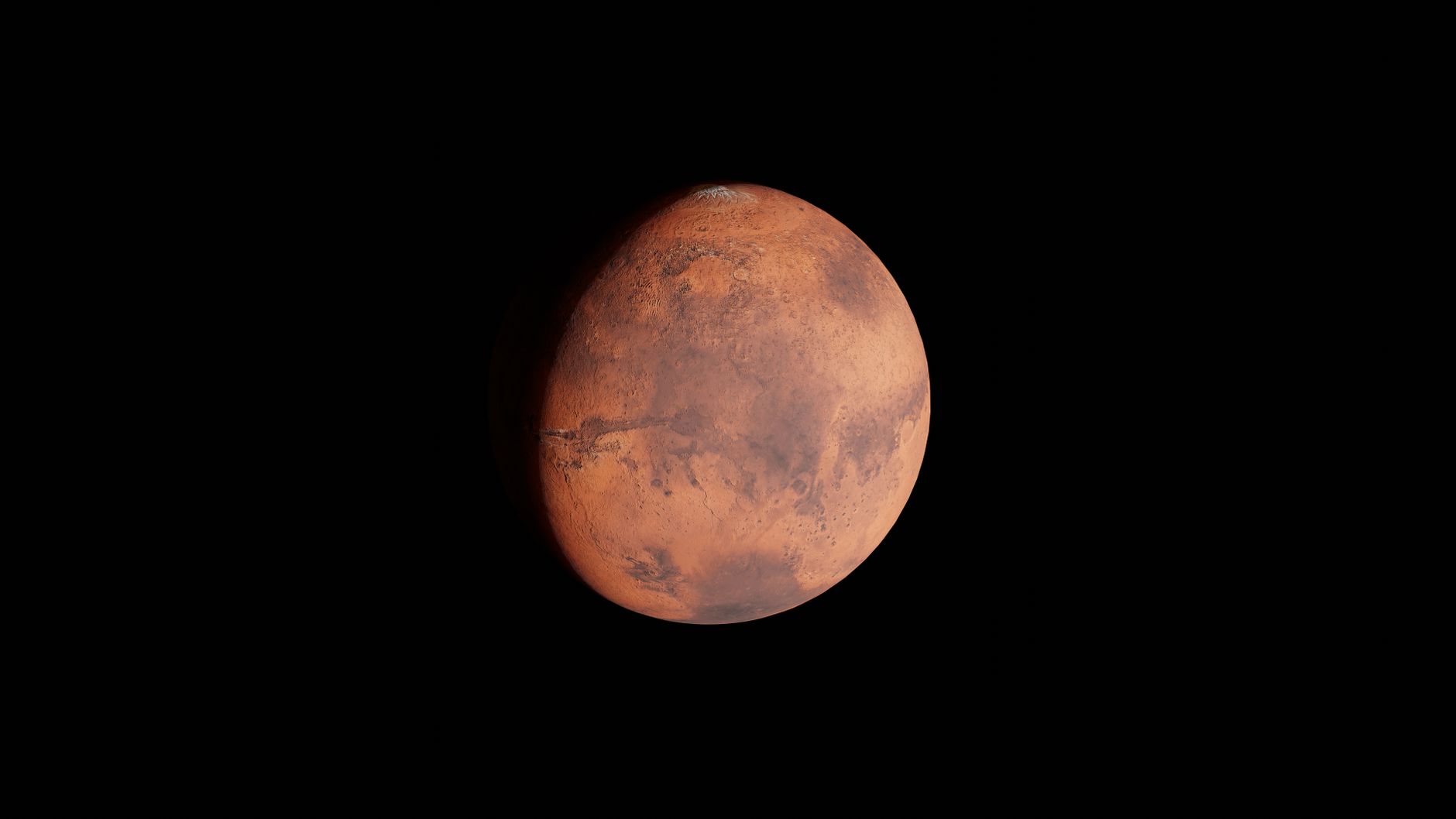 Superficie rossa e rocciosa di Marte