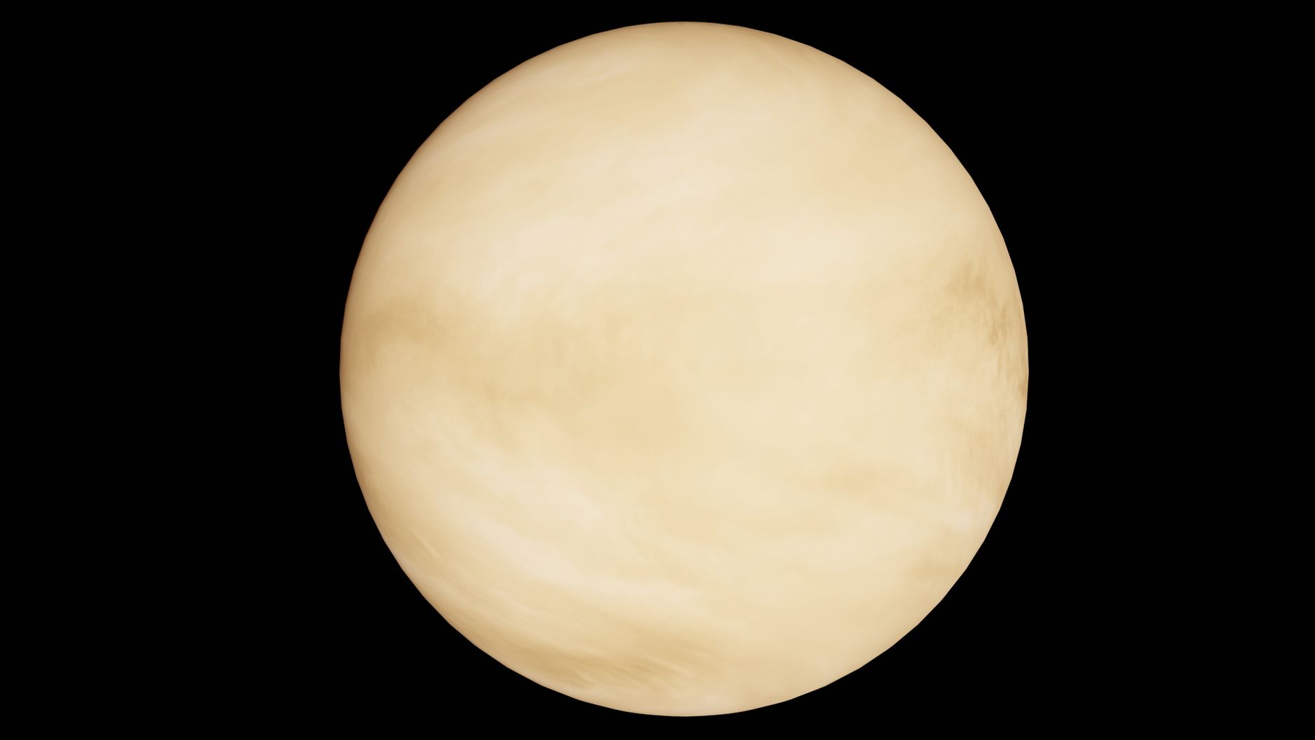 Rappresentazione del pianeta Venere avvolto dalle nuvole nello spazio