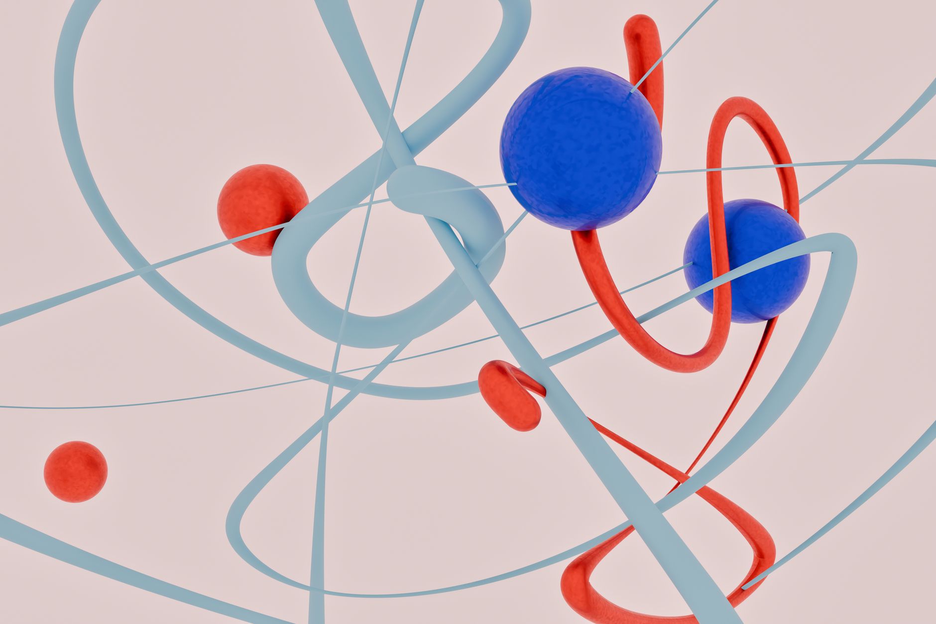 Illustrazione scientifica di particelle in movimento