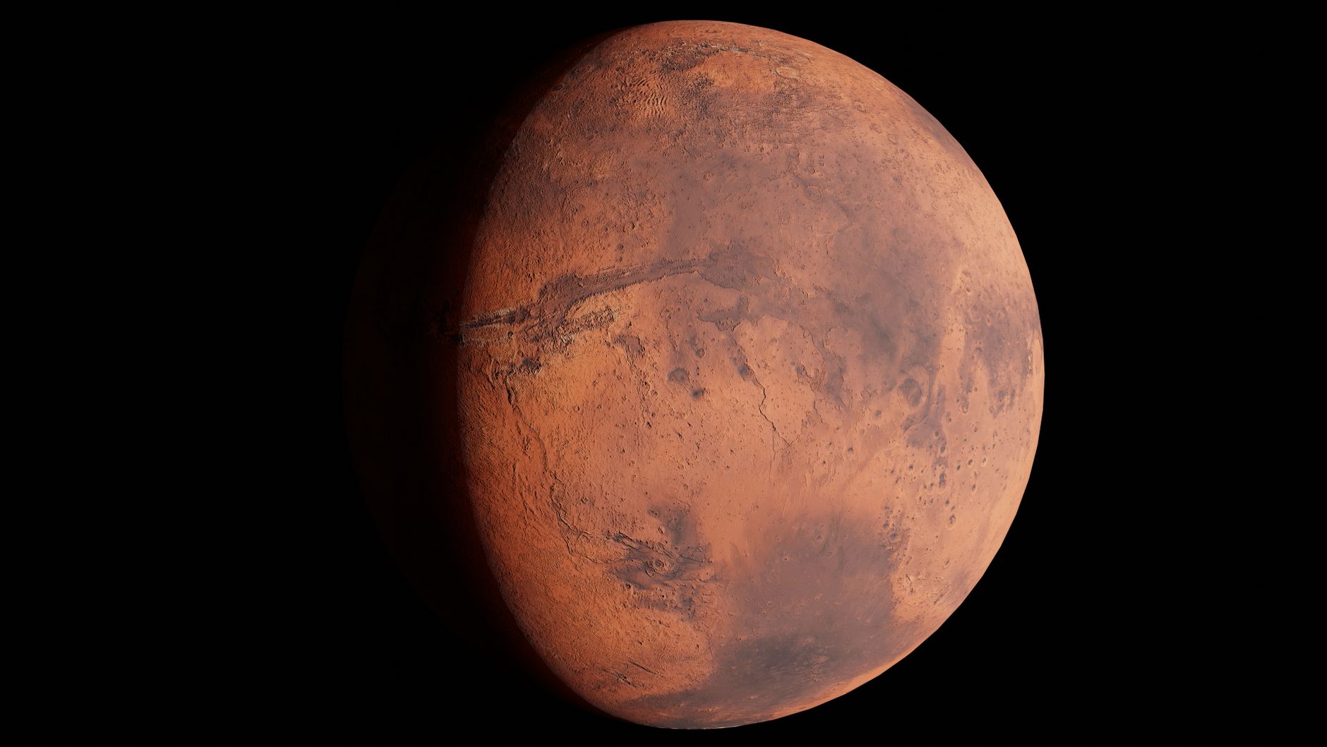 Paesaggio desertico del Pianeta Rosso